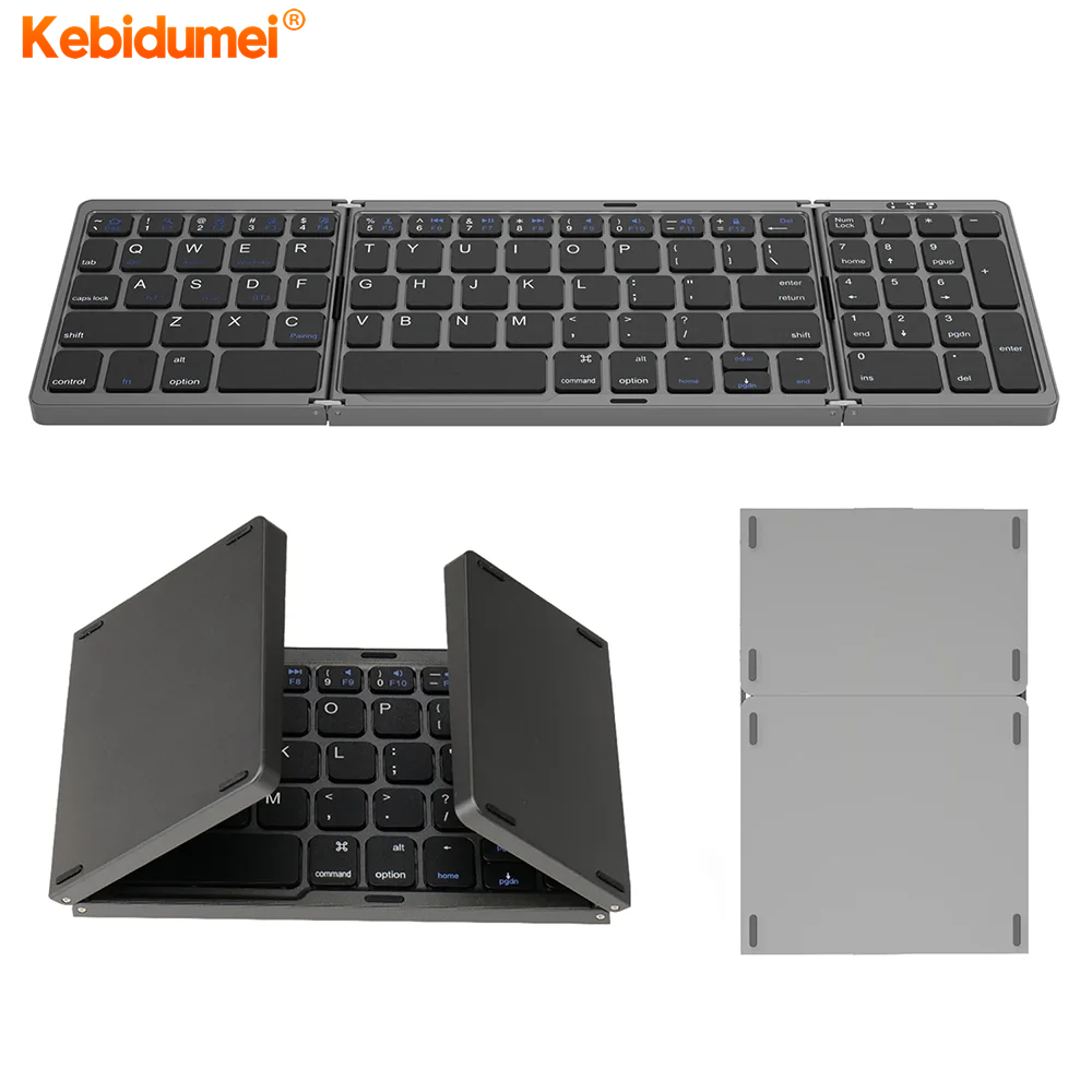 Kebidumei Folding Bluetooth Wireless Keyboard Numeric Keypad Number Pad B089 Foldable Portable Keyboard for Windows Android os