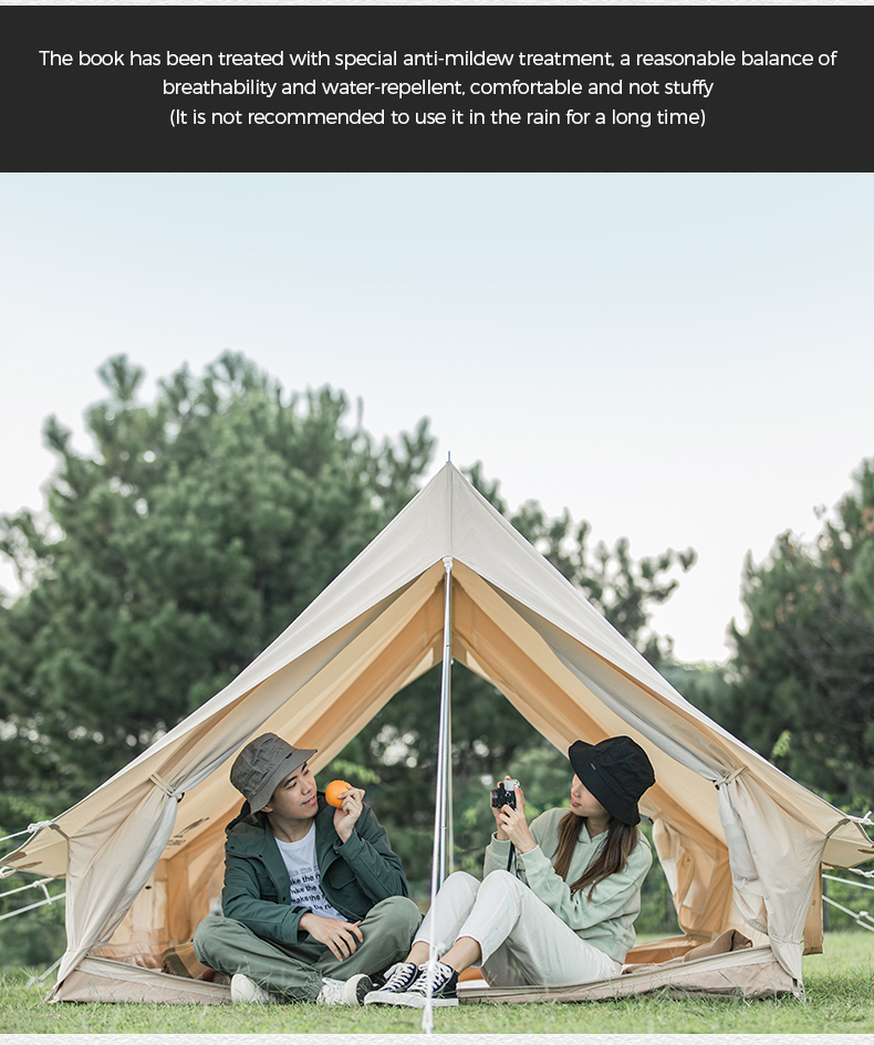 CAMELCROWN Extend 3-4 Person Large Area Outdoor Waterproof Sun Shelter Hiking Traveling Cotton Tent