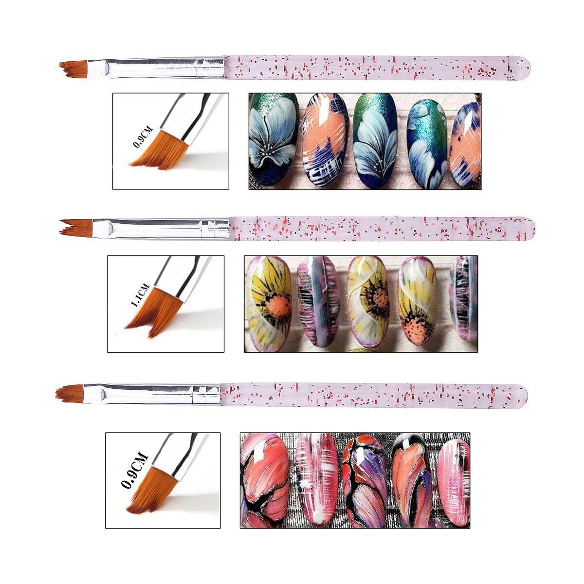 8 Cái/bộ Nail Art Trăng Nụ Cười Shape Acrylic Pháp Brush Set Gel Polish 3D Gradient Dần Dần Phai Màu DIY Sơn Vẽ Liner Bút