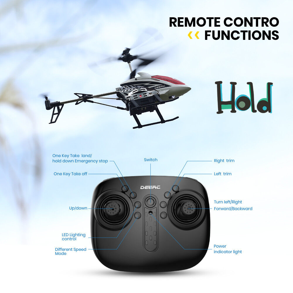 holy stone&deerc de51 mini metal rc remote control helicopter altitude hold rc airplane with gyro for baby boy girl beginner,2.4ghz aircraft indoor flying toy with 3 channel,high&low speed,led light,fairy robots flying toys for kids 7
