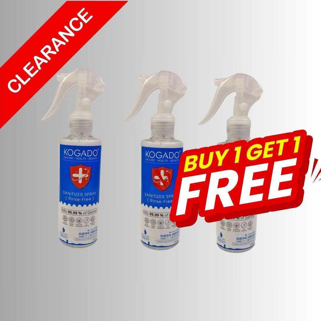 [BUY 1 FREE 1]KOGADO Sanitizer Spray 3 Bottles x 200ml Disinfectant Sanitiser Spray Non Toxic Disinfectant . Kills Bacteria And Viruses 消毒水 消毒液 Harga  27 Ringgit*Penghantaran Percuma