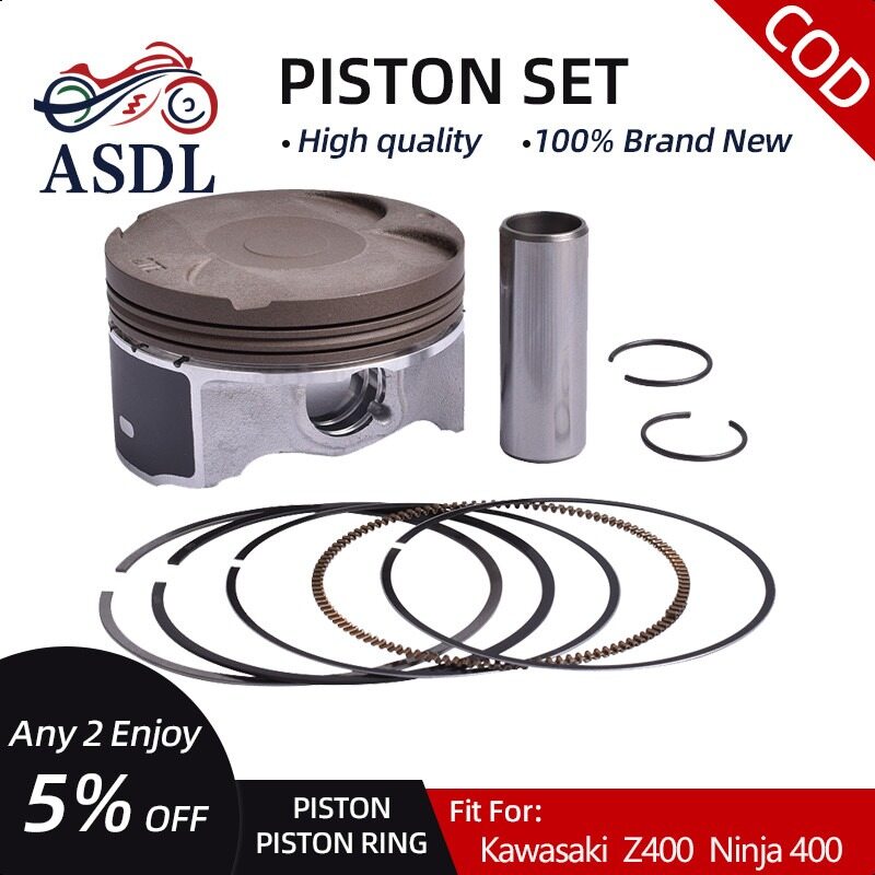 Asdl 1 bộ Đường kính lỗ khoan 70mm Pin 17mm động cơ xe máy Piston Bộ Vòng cho Kawasaki Z400 Ninja 400 ABS ex400