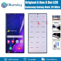 Bluesky A line A Dot LCD Original For Samsung Galaxy Note20 Ultra display SM-N985F Note 20 Ultra 5G n986b Touch Screen Digitizer Frame