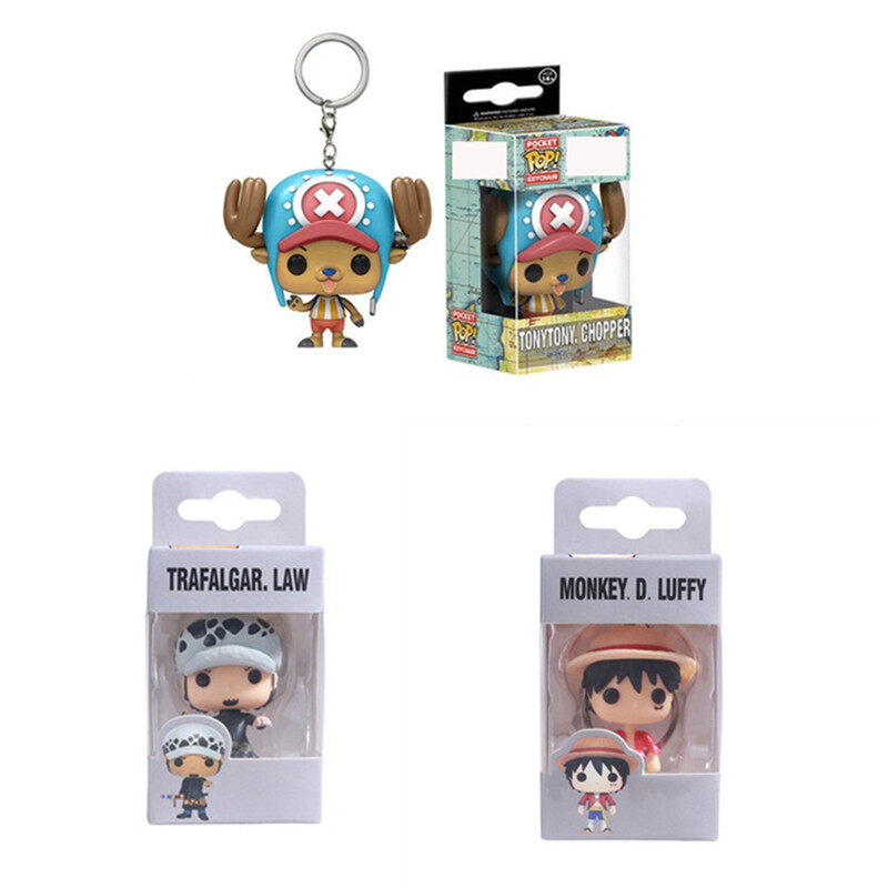  1pcs anime One Piece Funko POP Keychain Tony Chopper Pháp Luật khỉ · D · Luffy minifigure Bộ sưu tập Mặt dây chuyền Quà Tặng