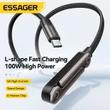 Essager Pd100w Khuỷu Tay Đứng loai Dụng cụ giữ C Cáp Type-C Để Loại C L-Hình Dạng Cáp 100W C-C Nhanh Chóng Sạc Giá đỡ điện thoại di động cuộn dây Dữ Liệu Cho Iphone17 16 15 iPad macbook Xiaomi Samsung Huawei Cho Máy Tính Xách Tay Máy Tính Bảng Loại C sạc