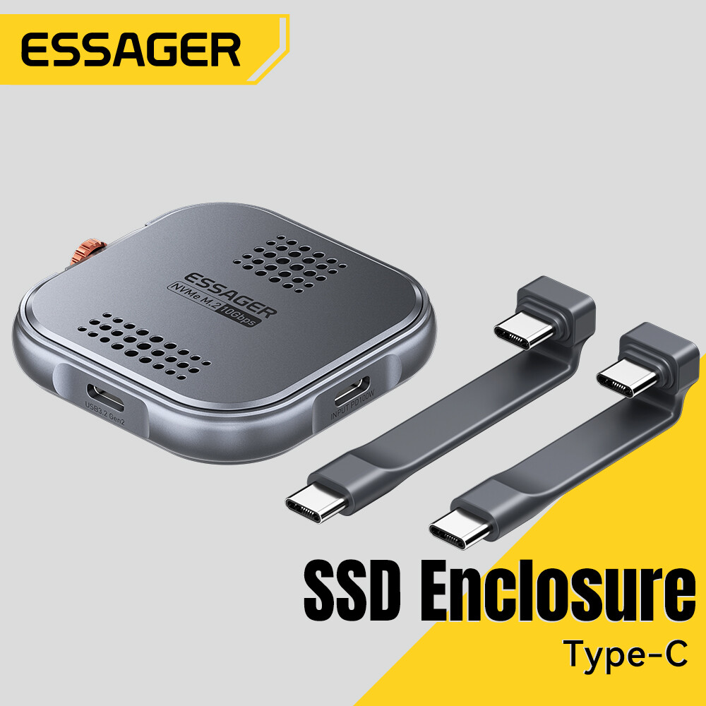 Essager vỏ bọc ổ cứng usb3.2 Gen2 10gbps truyền pd100w sạc nhanh Tương thích với m-key B & m-key giao diện M.2 2230 NVMe SSD ổ đĩa trạng thái rắn Hỗ trợ Windows MacOS Linux IOS Android cho điện thoại máy tính bảng ổ cứng