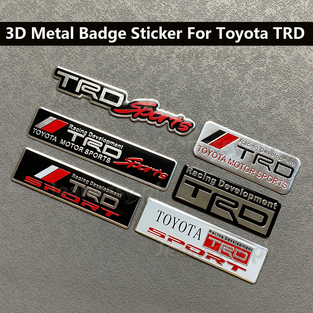 Nhãn dán xe hơi 3d biển hiệu trước & sau bằng kim loại biểu tượng biểu tượng thể thao trd đề can miếng dán huy hiệu thay thế