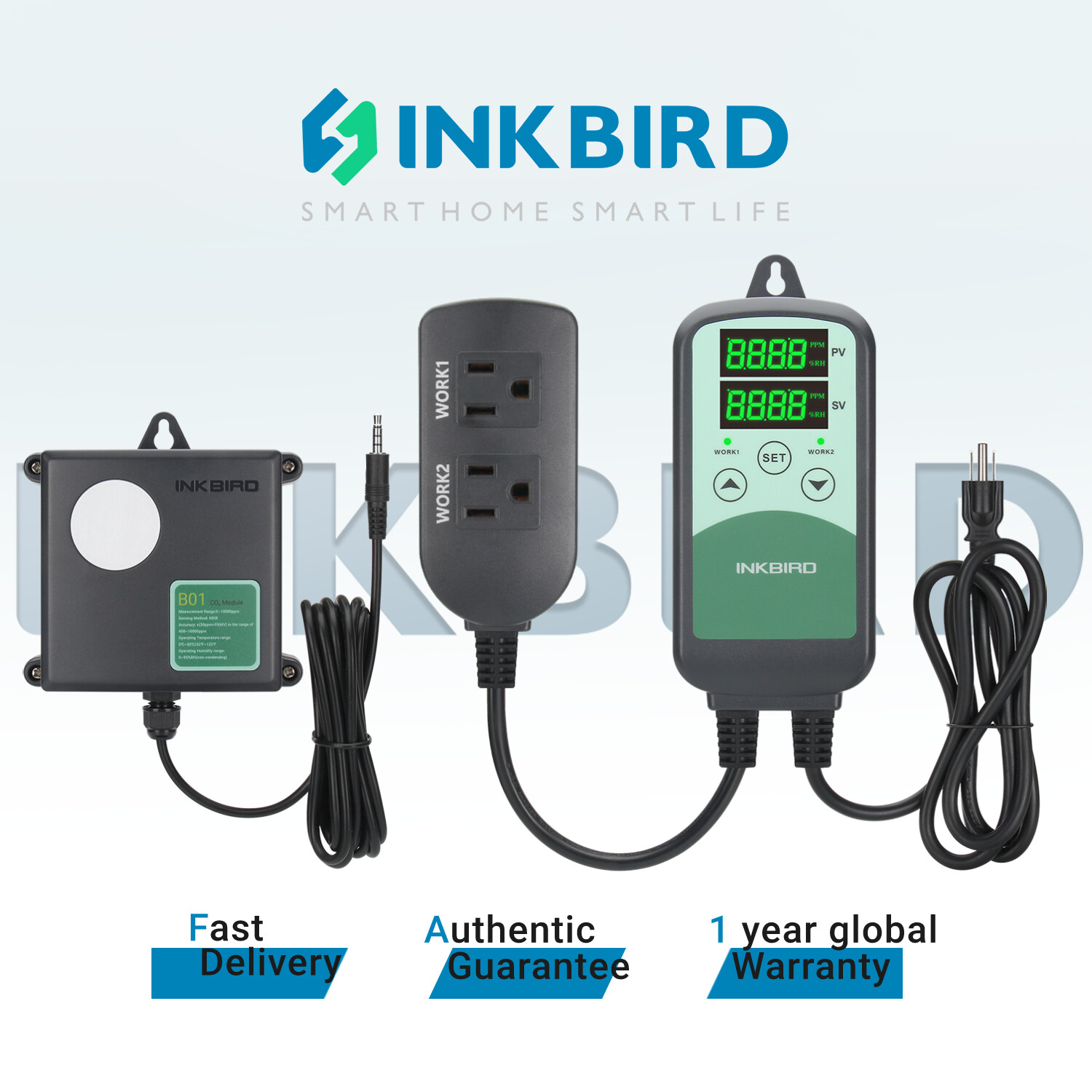 Inkbird ICC-500T CO2 Controller CO2 Meter Carbon Dioxide Controller for Grow Room and CO2 Generator, with CO2 Sensor for Home Grower ราคา 3,966 บาท*ส่งฟรี