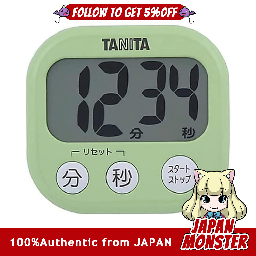 Tanita Kitchen Study Timer Large Screen Loud Volume 100 Minutes Magnet Stand Included Green Large Visible Timer TD 384 GR Japan