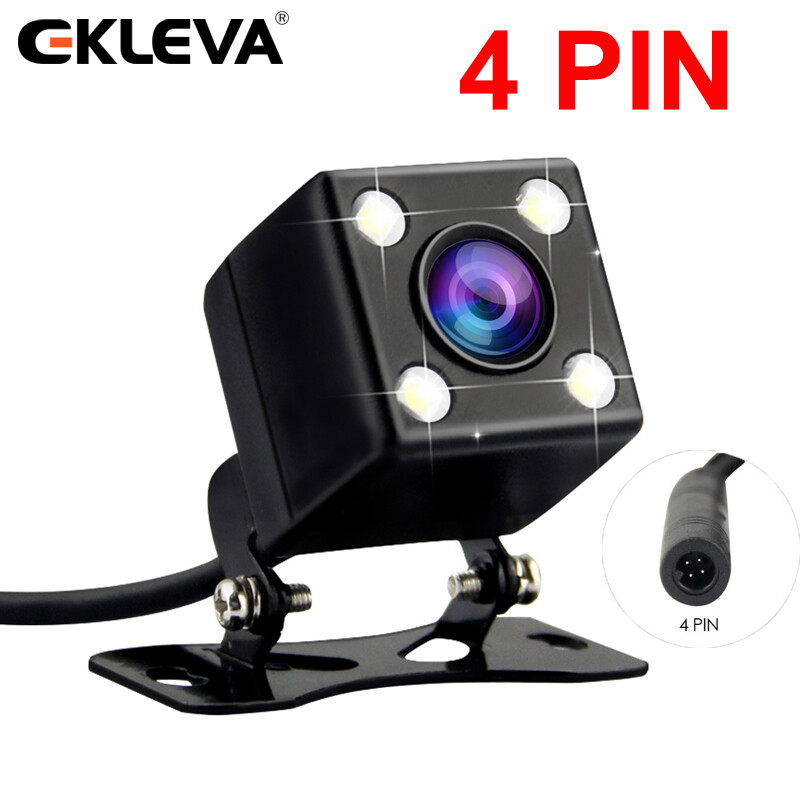 EKLEVA Camera Quan Sát Phía Sau 2.5mm (4Pin hay 5Pin) jack cắm Cổng Cổng Video Với 4 ĐÈN LED Ban Đêm Cho Dash Cam Chống Thấm Nước