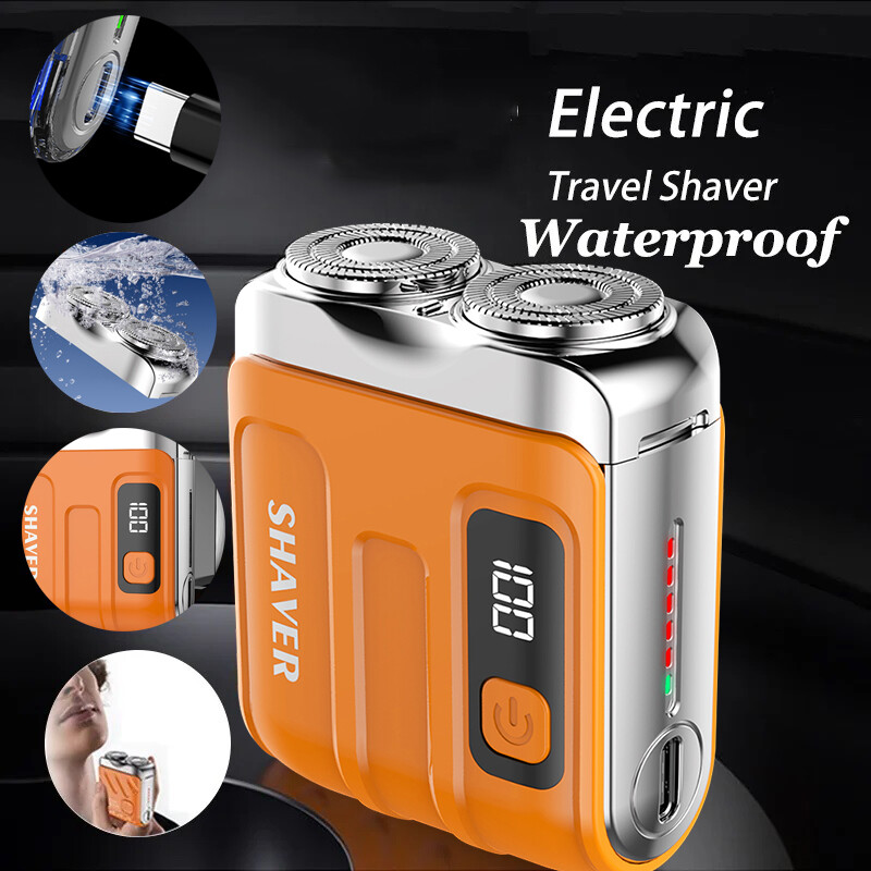 Máy cạo râu điện nhỏ Râu nam tẩy bằng tông đơ có thể sạc qua USB Hai Lưỡi IPX7 không thấm nước máy cạo râu mini và dao cạo dành cho nam điện mini cầm tay