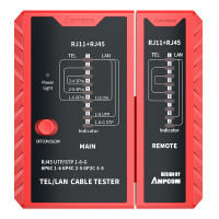 AMPCOM Updated Network Cable Tester LAN Cable Test Support POE Network Cable Tool for RJ45/RJ11/RJ12/CAT5/CAT6/UTP Ethernet Cable Fireproof Material