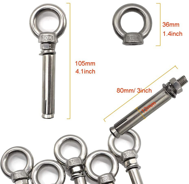 MroMax Expansion Lifting Eyebolt M12x80mm Eye Ring Nigeria - View #2
