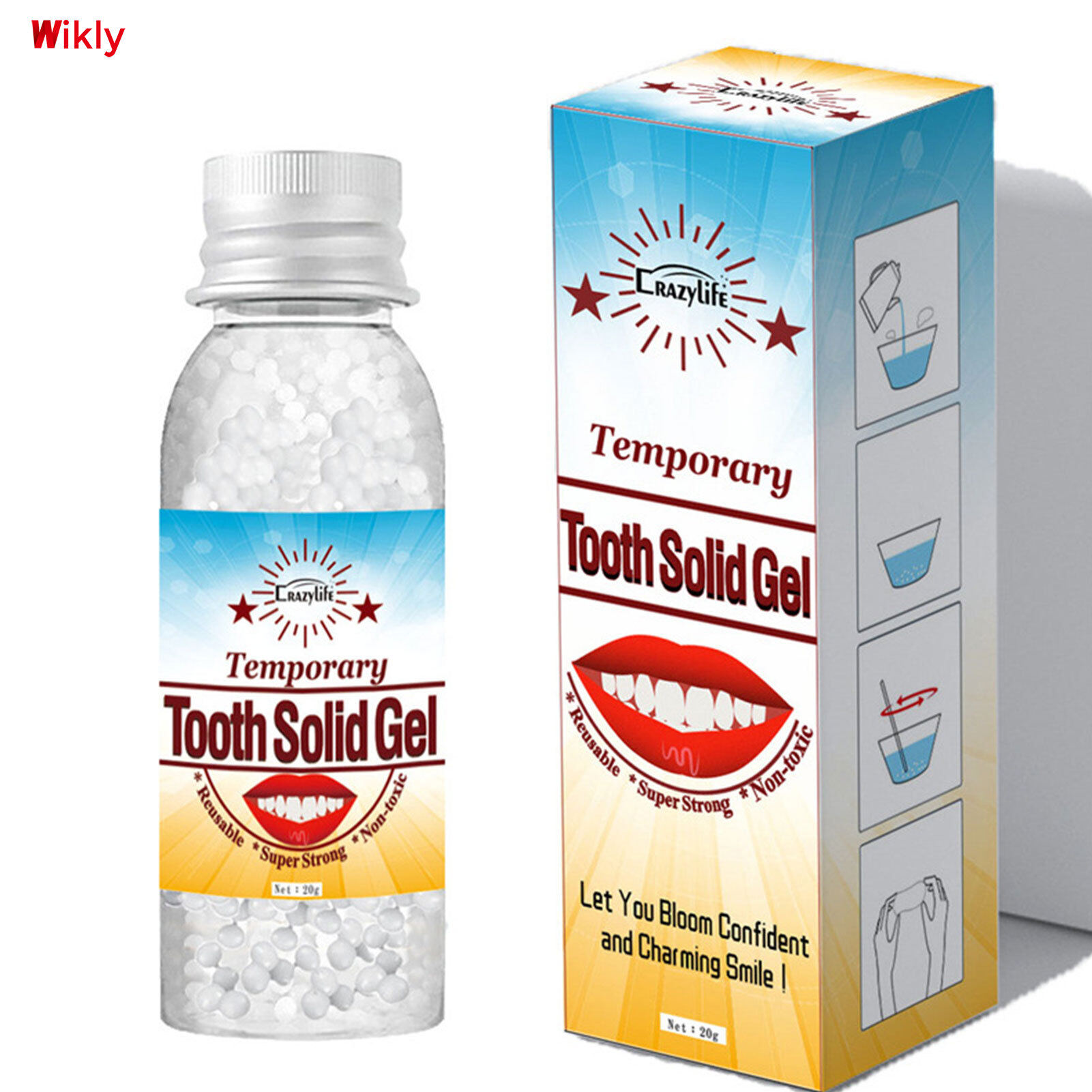 Gambar Wikly Temporary Tooth Filling Cement Set Adult Temporary Tooth Repair Cement Temporary Cement for Crown and Bridge