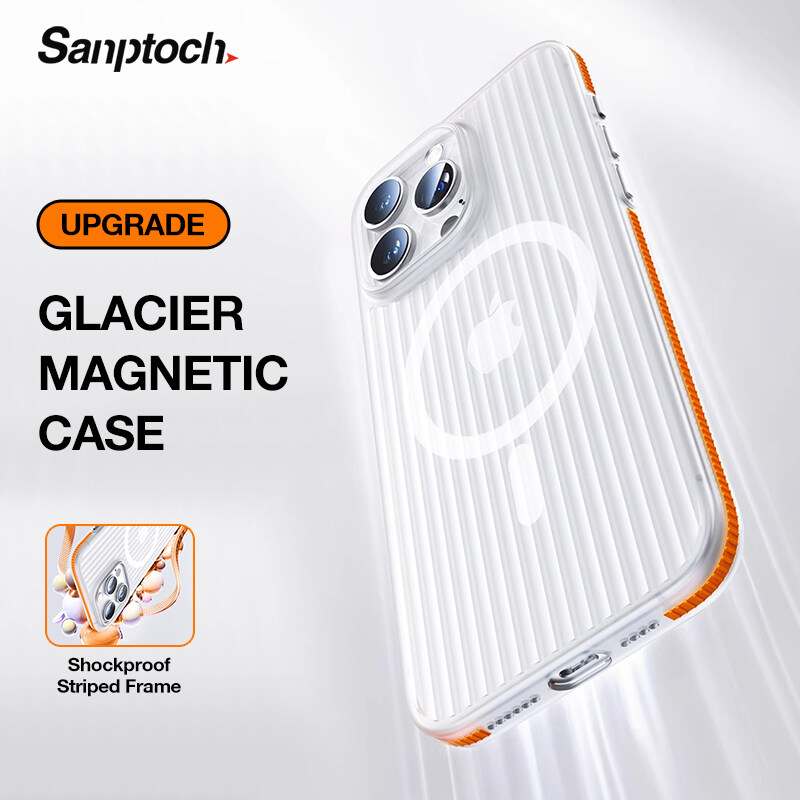 Sanptoch cho Magsafe Glacier Ốp điện thoại cho Iphone 15 14 13 Pro Max Ốp trong mờ cho iPhone 15 Pro Max Ốp cứng mỏng chống sốc