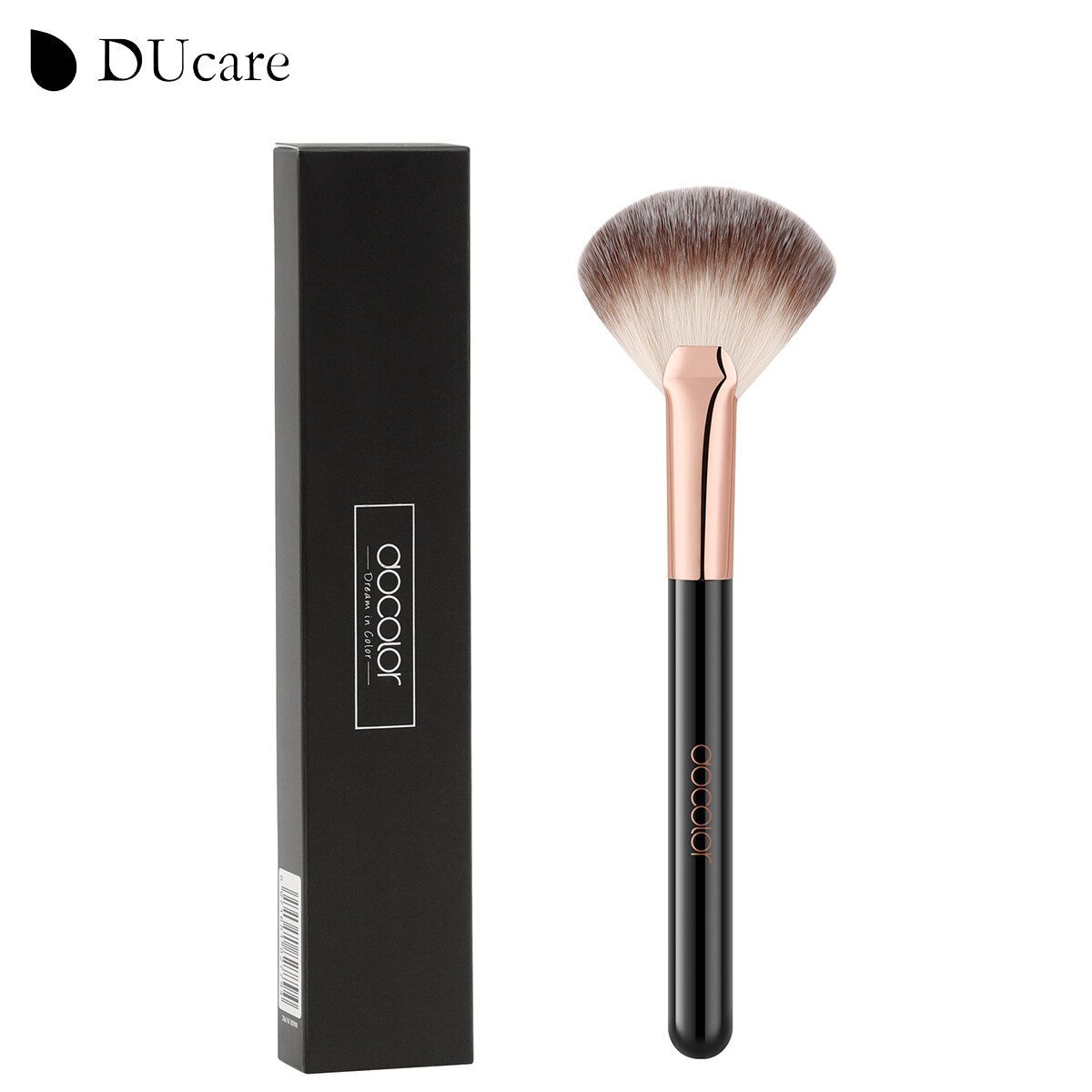  Docolor Highlighter bàn chải bàn chải quạt một cọ Blush thiết lập cọ trang điểm mặt lông tổng hợp phấn trang điểm mặt cọ trang điểm dụng cụ trang điểm cho bột Bronzer Contour tay cầm bằng gỗ  