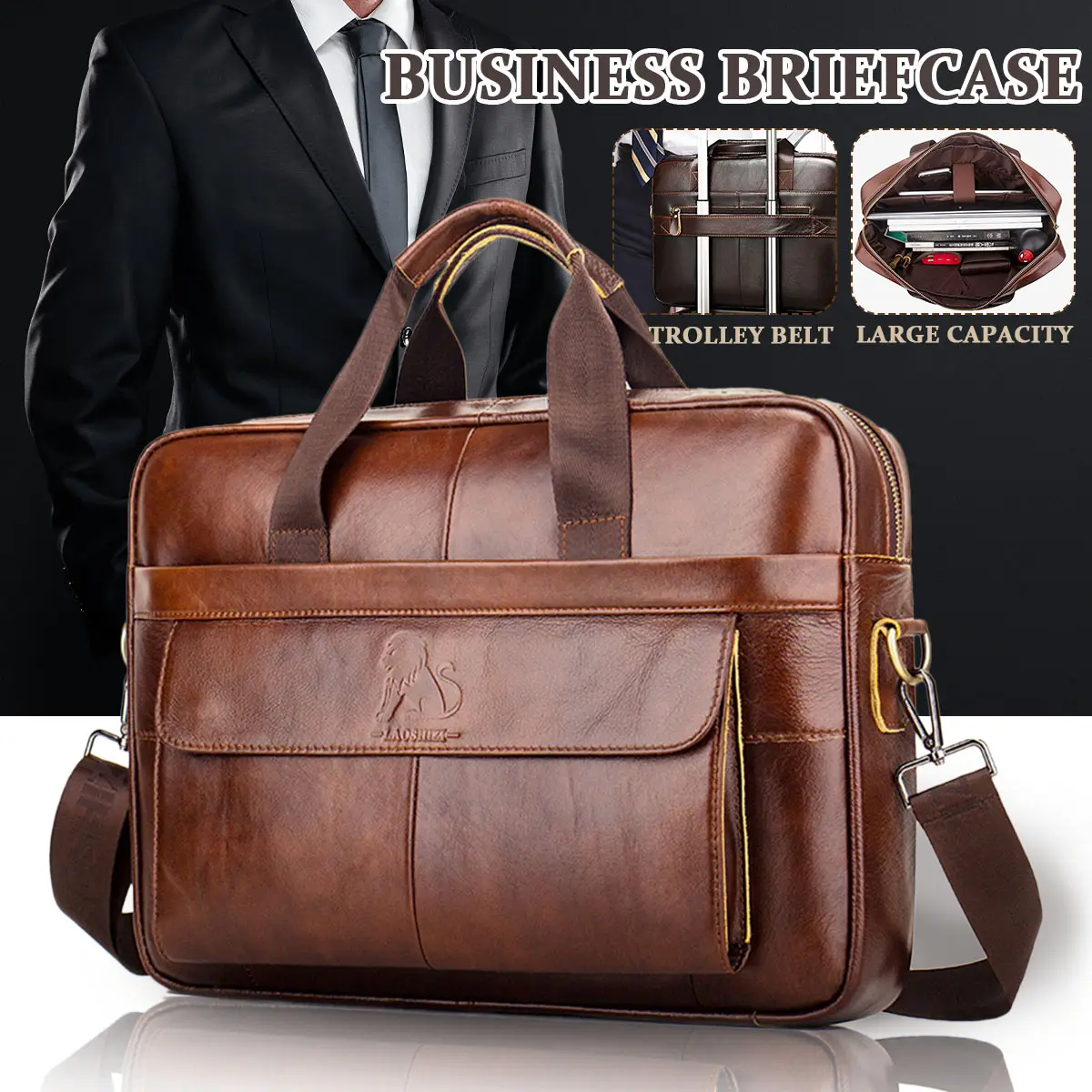 leather office briefcase