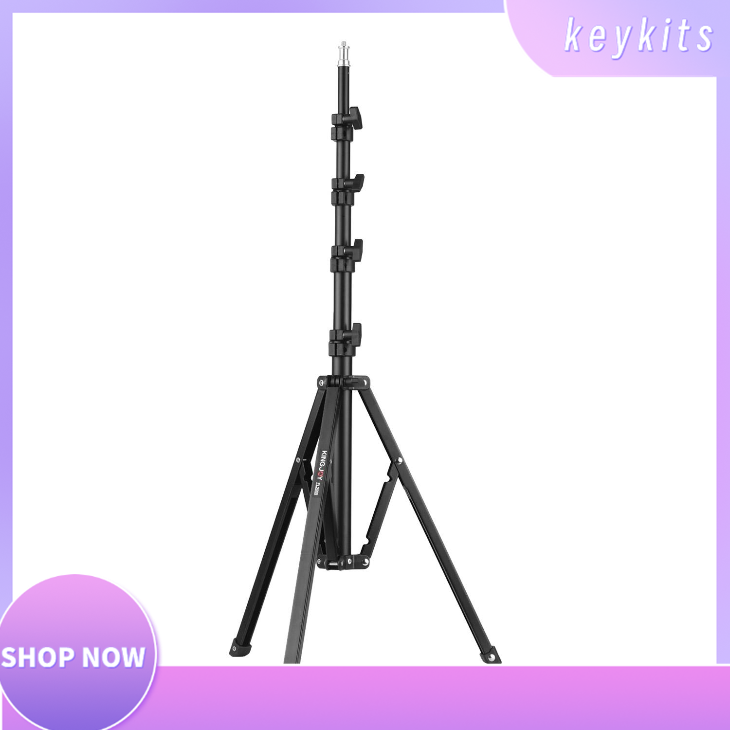 Kingjoy fl2009 adjustable metal tripod light stand 10kg/22lbs load capacity 1/4 inch screw max. height 182cm/6ft for photography studio reflector softbox led video light umbrella