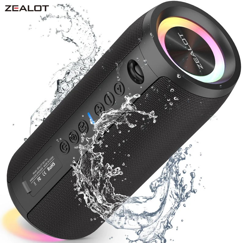 Zealot S51 Pro 40W Loa Bluetooth 3D âm thanh nổi Bass loa không dây hộp âm thanh di động Cho Ngoài T