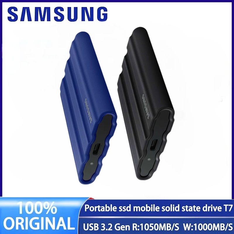 T7กัน IP65แบบพกพา SAMSUNG ป้องกันน้ำ/ฝุ่น,1TB/2TB/4TB/6 Tb/ 8TB ความจุ USB-C 1050เมกะไบต์/วินาที ราคา 1,726 บาท*ส่งฟรี