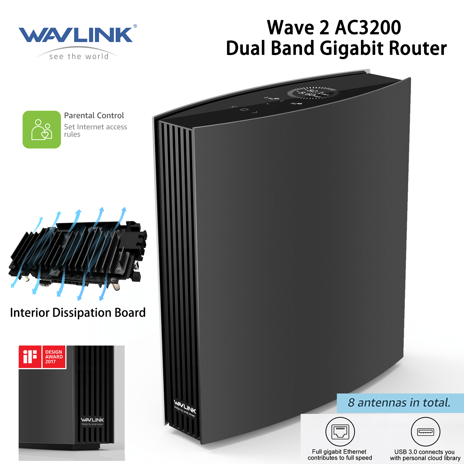 Wavlink AC 3200 Smart WiFi Router-Dual Band MU