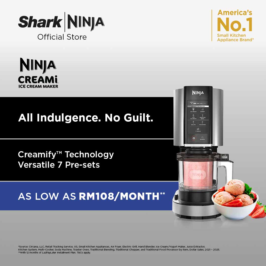 Ninja CREAMi Ice Cream Maker & Frozen Dessert Maker with 3 Tubs, 7 Programs, Makes Ice Cream, Gelato, Sorbet, Smoothie Bowl, Milkshakes and more, Black/Silver, Makes 1.4L of Ice Cream, Ninja NC300