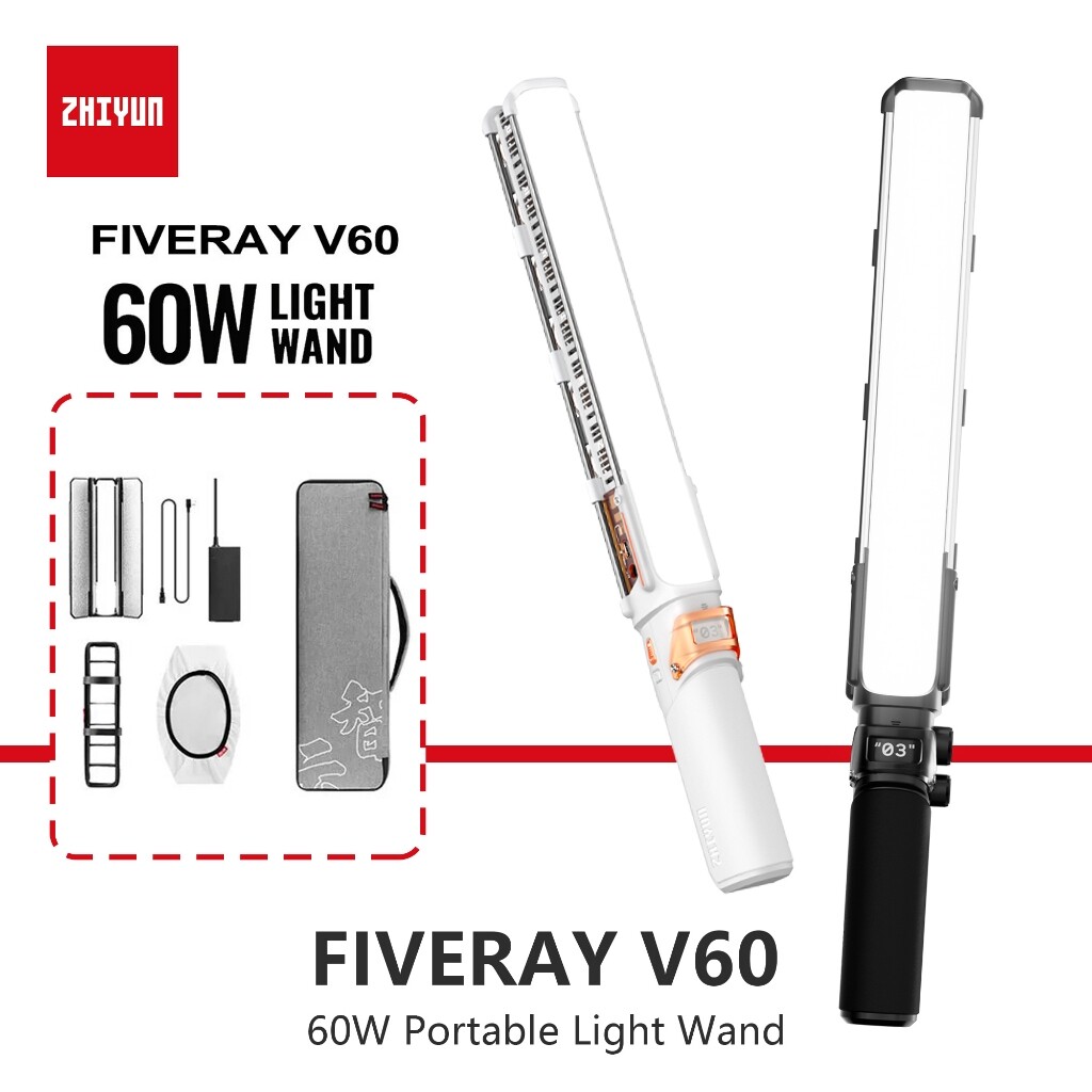 ZHIYUN FIVERAY V60 Handheld LED Light Rod Fill Light 100W Live Video Lighting Portable Photography Light Outdoor Shooting Rod Light Anchor Exclusive Portrait Soft Light ราคา 10,588 บาท*ส่งฟรี