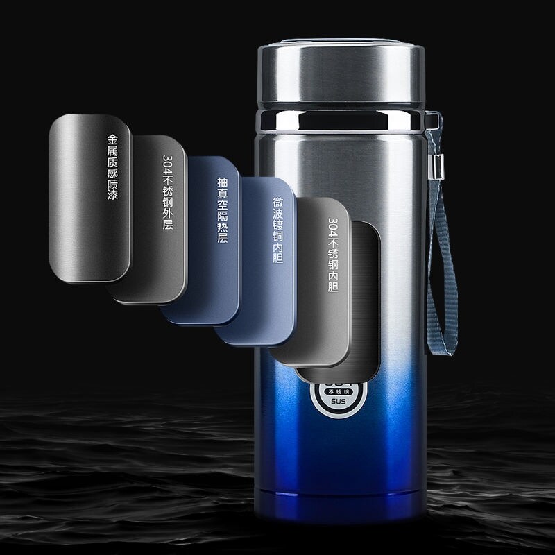 Gambar Intelligent 304 stainless steel large capacity thermos cup male and female students adult high end office business tea cup