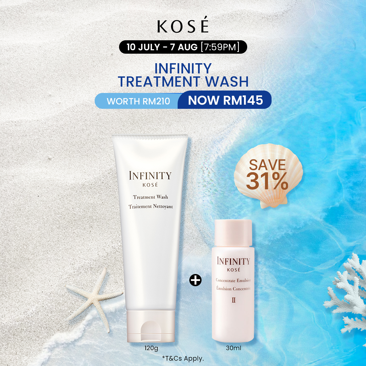 Kose Infinity The Repair Trial Kit Oil Control Moisturizing Set