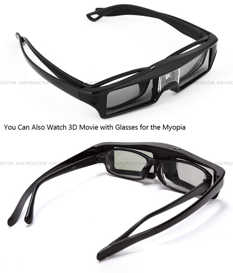 AUN Active 3D Glasses Shutter Glasses. for All Laser DLP Projector 4K