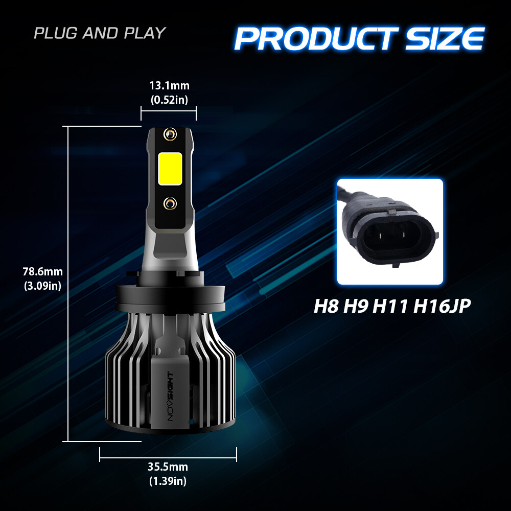 Novsight N39 LED Đèn pha ô tô 9005 (HB3) 9006 (HB4) 9007 880 881 H1 H3 H4 H7 H11 H13 Đèn pha LED Bón