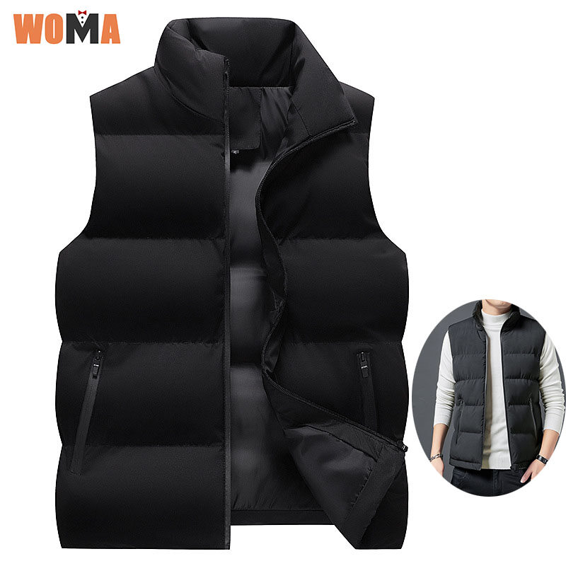 ⚡miễn phí vận chuyển⚡woma áo ghi lê vải bông lông vũ áo ghi lê nam mùa đông áo ghi lê ngoại cỡ áo khoác trẻ trung