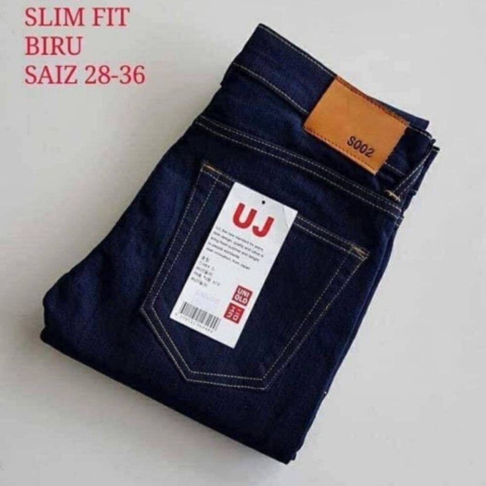 JEANS SLIM FIT UJ UNIQ'LO JEANS FOR MEN STRETCHABLE DARK BLUE