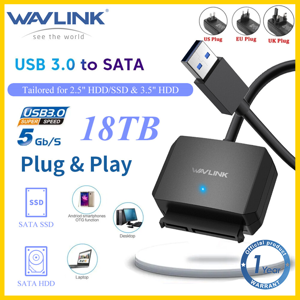 Wavlink USB3.0 to SATA III Hard Drive Adapter SATA to USB A 5Gbps