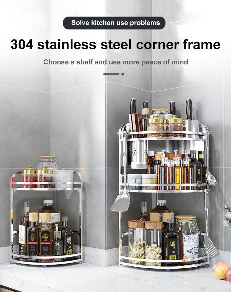 Baojue 2 3 Tier Kitchen Storage Corner Shelf Spice Rack 304