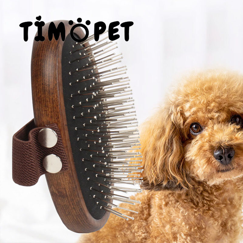Timopet lược chải lông cho mèo con, lược chải lông cho chó mèo, lược chải lông tự làm sạch cho thú cưng lược mát xa cho chó mèo với lông ngắn, trung bình & dài