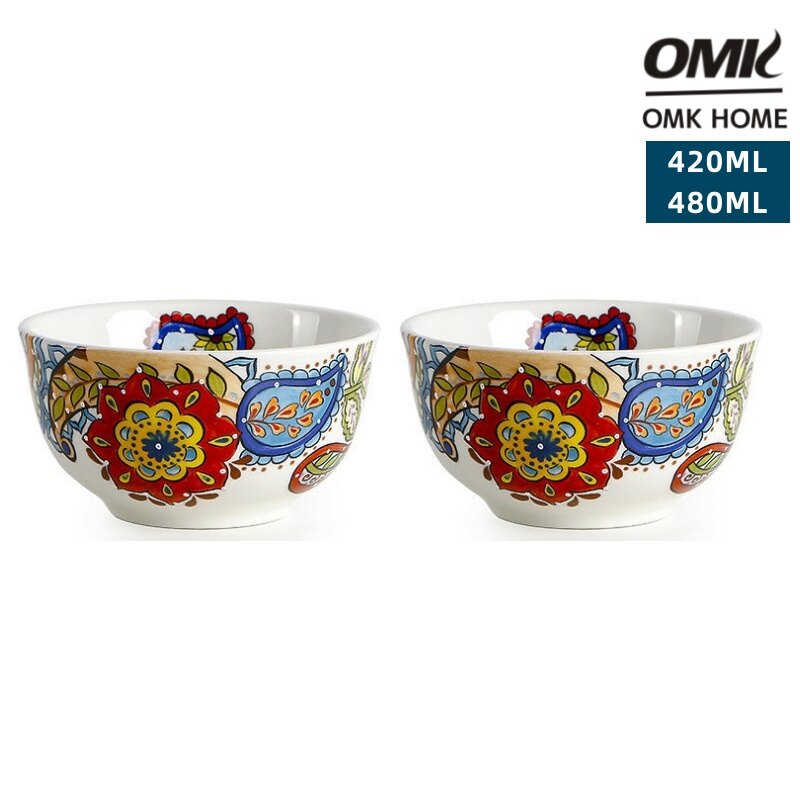 OMK Flower series Ceramic bowl 420ML and 480ML - ยี่ห้อ OMK ราคา 261 บาท*ส่งฟรี