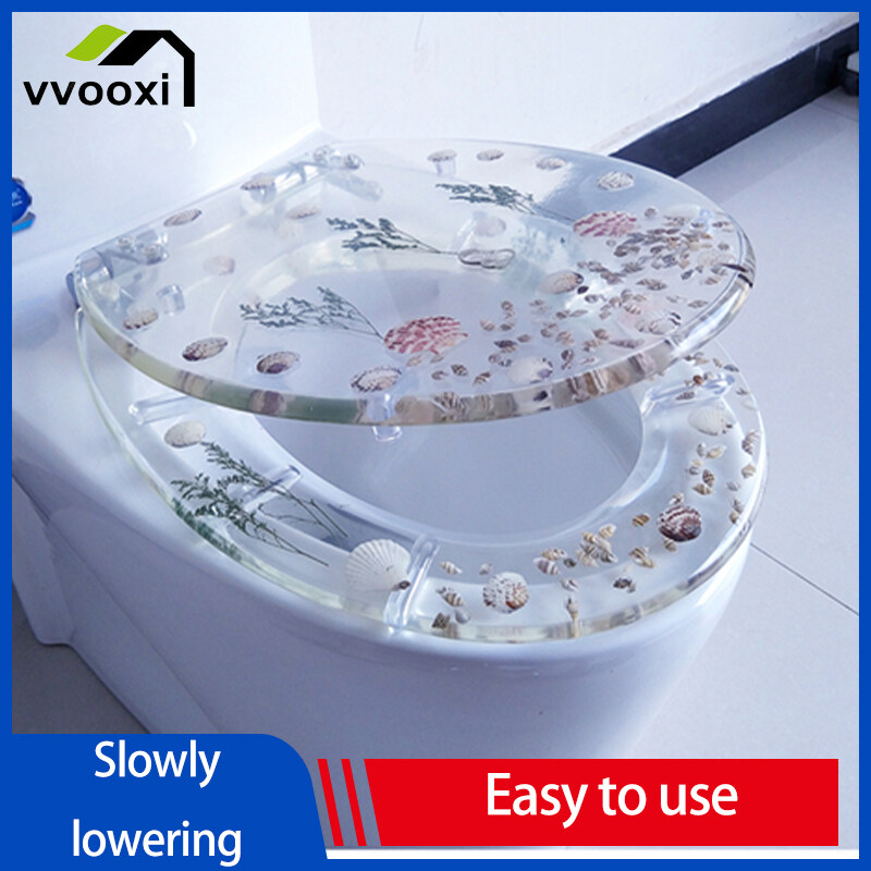 Transparent Toilet lid Toilet Cover, Slow Close and Strong Hinges Environmental Protection Resin Toilet Seat Cover Muted Suitable UVO Type Thicken Durable ราคา 4,549 บาท*ส่งฟรี