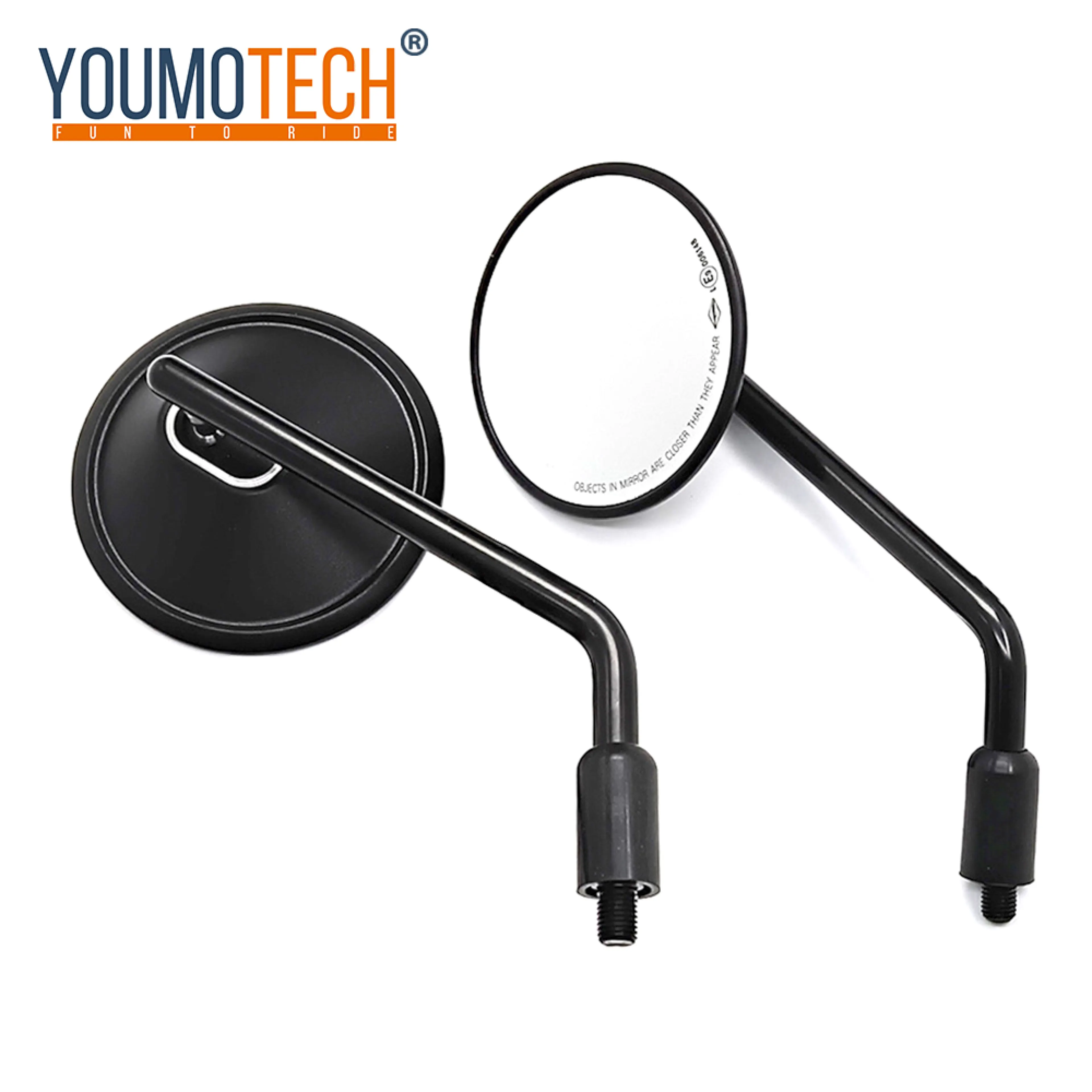 Universal Motorcycle Mirrors Black Round Motorcycle Rearview Mirror Side Mirrors 10mm For Xmax Vespa Royal Enfield Z900rs
