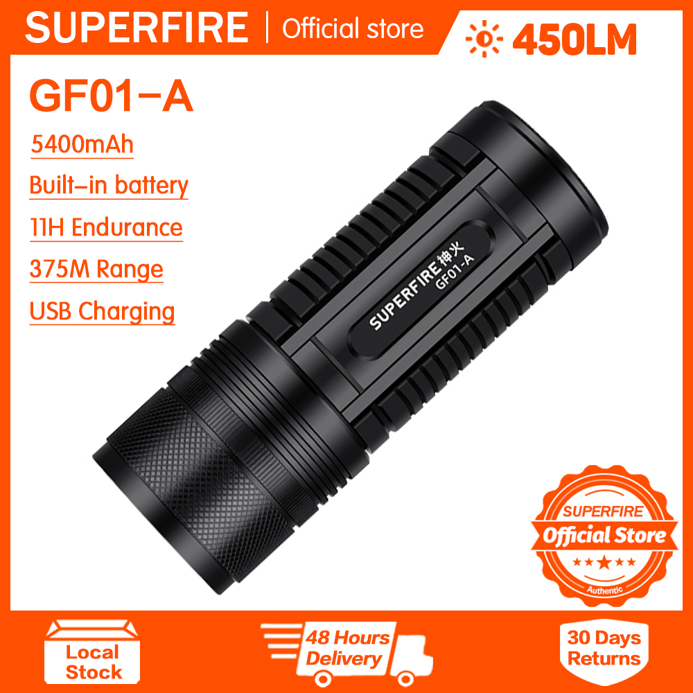 Superfire Đèn Pin Gf01 Zoom đèn pin câu cá Có Thể Sạc Lại Trắng/Vàng/Xanh/Tím bốn màu Nguồn Ánh Sáng Nghề đèn bẫy cá Không Thấm Nước Ngoài Trời