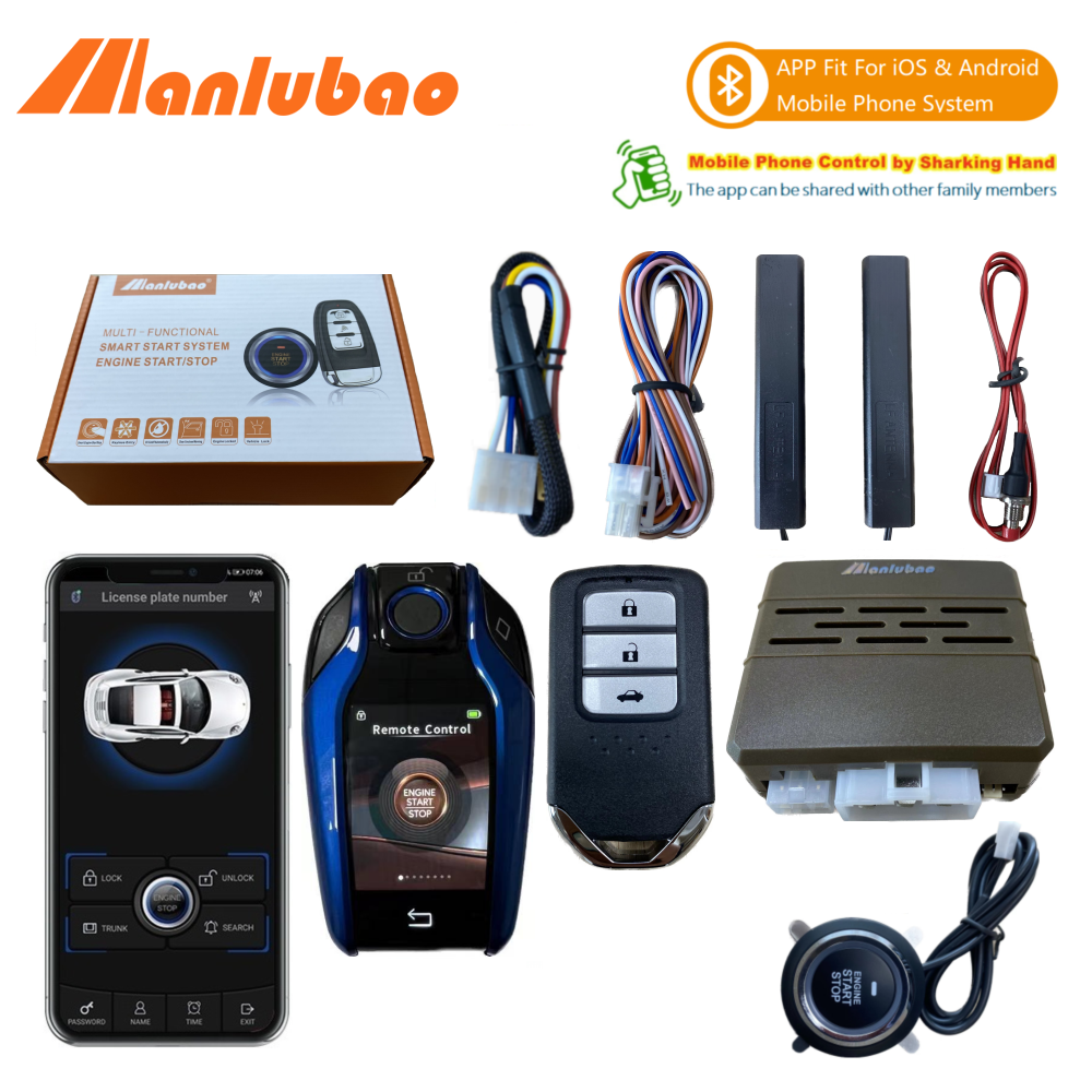 อุปกรณ์ประดับยนต์และชิ้นส่วนยานยนต์ แอพมือถือบลูทูธ Manlubao【ระบบมือถือ Android และ iOS】กุญแจ LCD ของรถยนต์ระบบปุ่มสตาร์ทแบบไร้กุญแจรีโมทสตาร์ทเครื่องยนต์เข้ากันได้กับรถยนต์ 12V ทั้งหมด【ฮอนด้ามิตซูบิชิโตโยต้าฮุนไดนิสสันซูซูกิ ฯลฯ 】 ราคา 4,599 บาท*ส่งฟรี