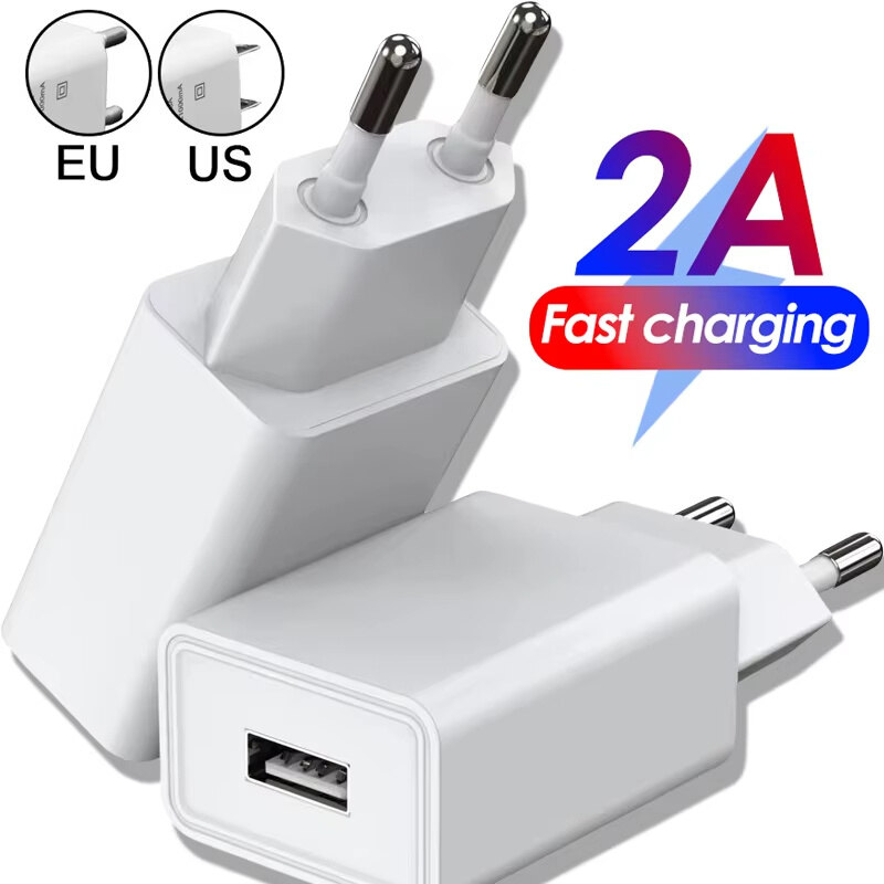  Phổ 5V 1A rắc cắm Châu Âu gắn tường USB sạc điện thoại cho iPhone iPad Samsung Xiaomi Redmi Google Huawei Bộ chuyển đổi nguồn dây sạc 