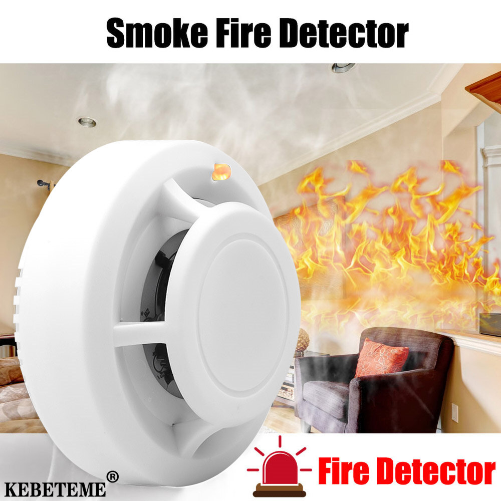 Kebememe không dây khói Chuông báo cháy nhà cảm biến an ninh báo động cao senstive đèn báo LED báo động