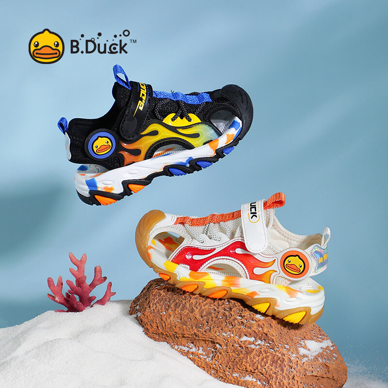 B.Duck Sandals Soft and Cute Boys Summer Sandals Anti-Kick Wear-Resistant Children's Shoes Breathable Beach Shoes ราคา 980 บาท*ส่งฟรี