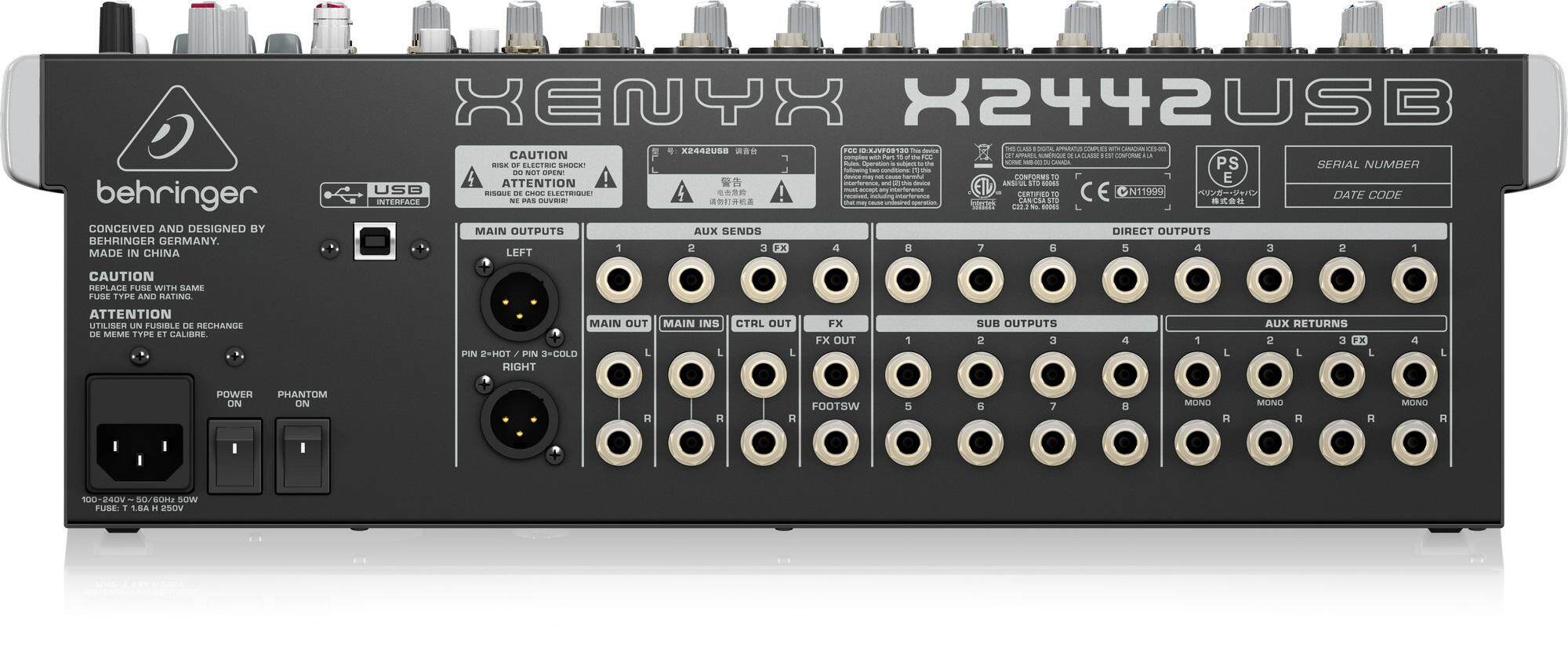 BEHRINGER XENYX X2442USB 24Input 4/2Bus Mixer with Compressors