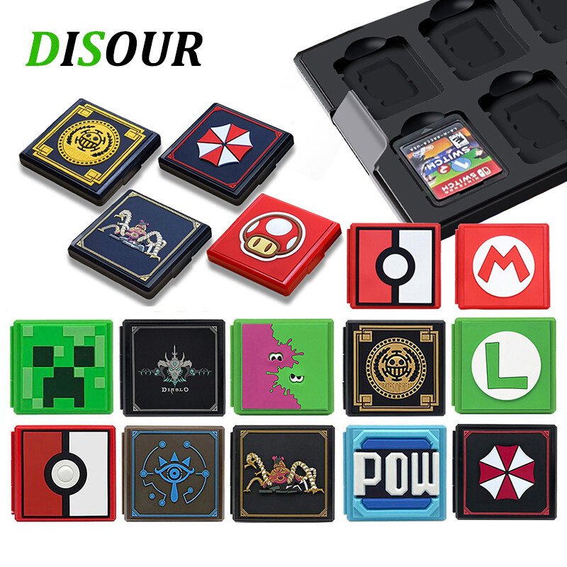 Disour hộp đựng thẻ trò chơi nintendo switch ns hộp đựng thẻ nhớ trò chơi nintendo switch ns oled lite hộp đựng thẻ nhớ sd 24 trong 1 pc + hộp đựng bằng silicon hộp chuyển đổi phụ kiện trò chơi