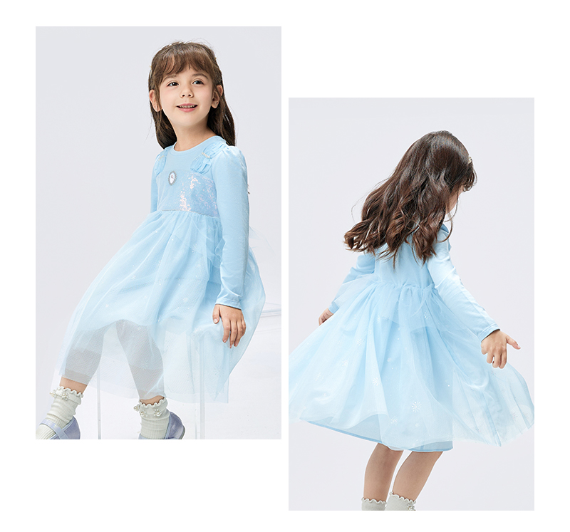 バラバラ子供服 女の子用ドレス 2024年夏 メッシュスカート