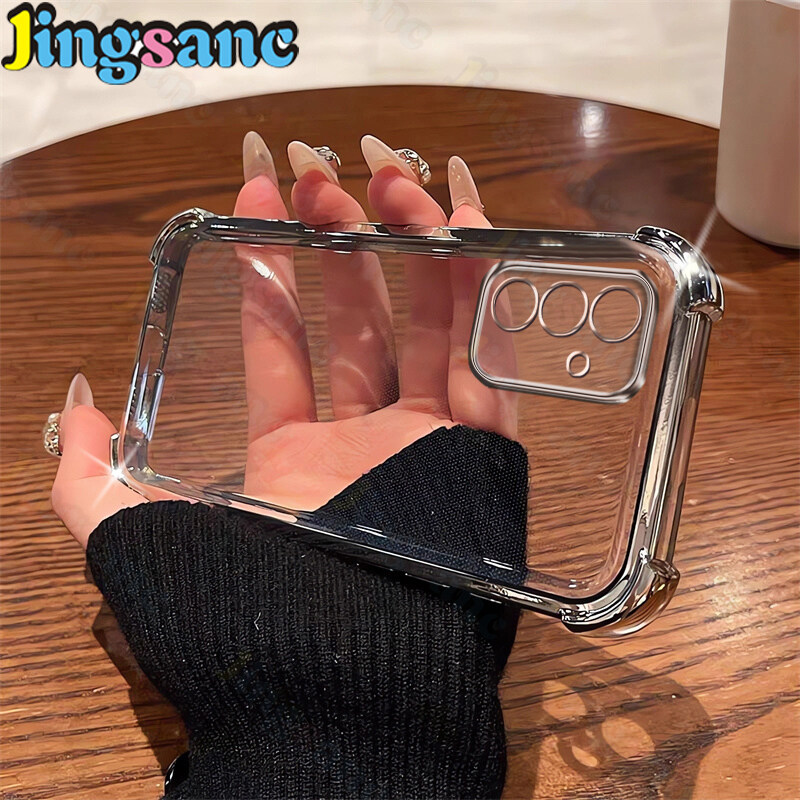 Jingsanc đơn giản rõ ràng Ốp điện thoại phù hợp cho Samsung Galaxy A24 trường hợp bốn góc bảo vệ chố