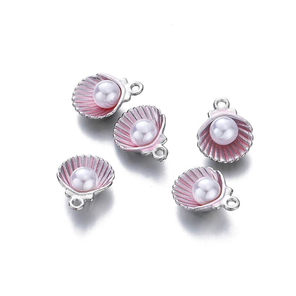 St.kunkka 10 chiếc/Túi Mặt dây chuyền vỏ vỏ ngọc trai mặt dây chuyền hợp kim sơn mài cho trang sức làm Vòng Cổ Vòng tay tự làm