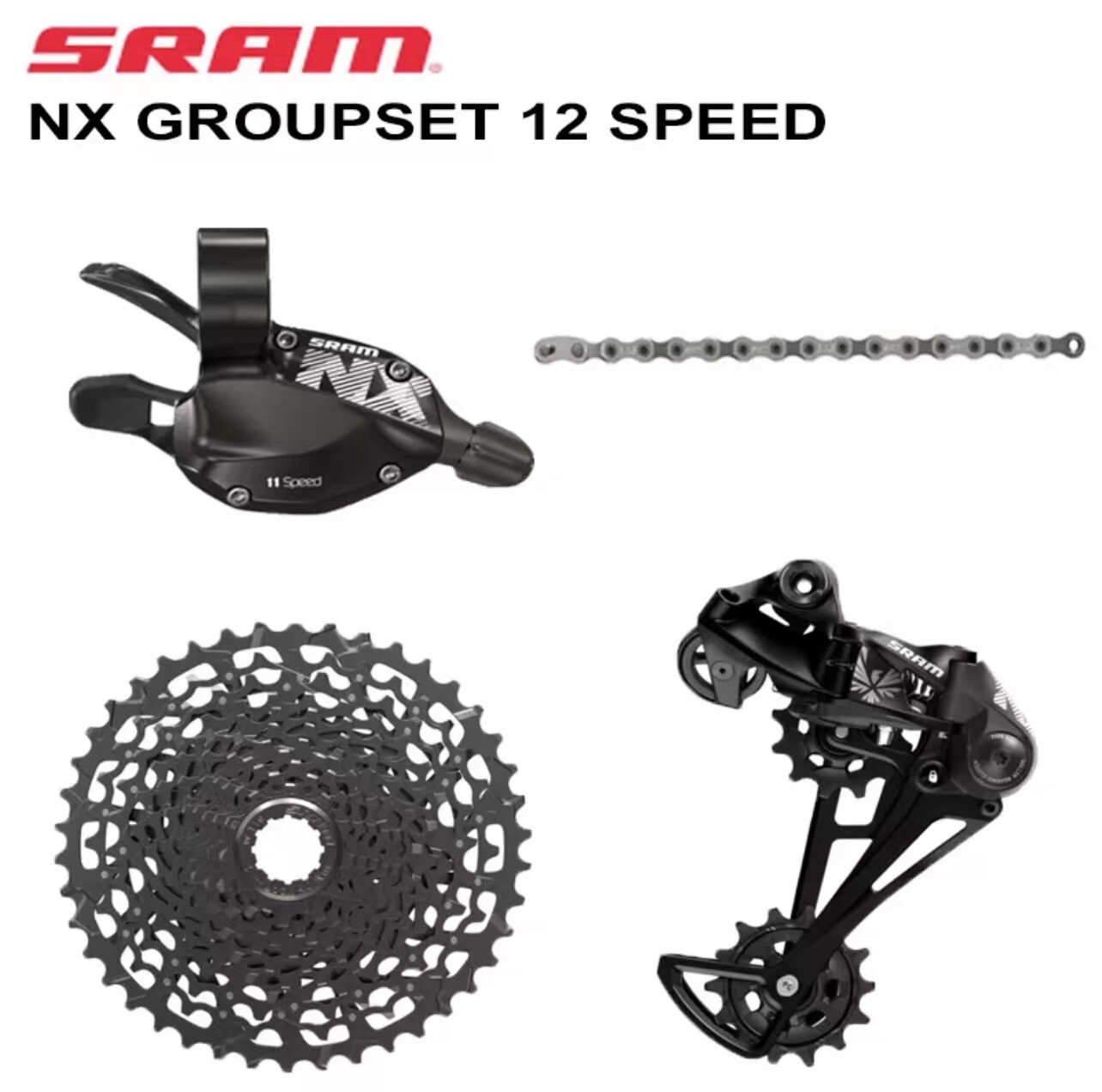 SRAM NX EAGLE ディレーラー、シフター、チェーン＋PG1210-